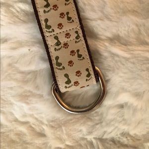 Douglas Paquette Vintage 2004 Foot & Paw Prints Canvas Belt Medium